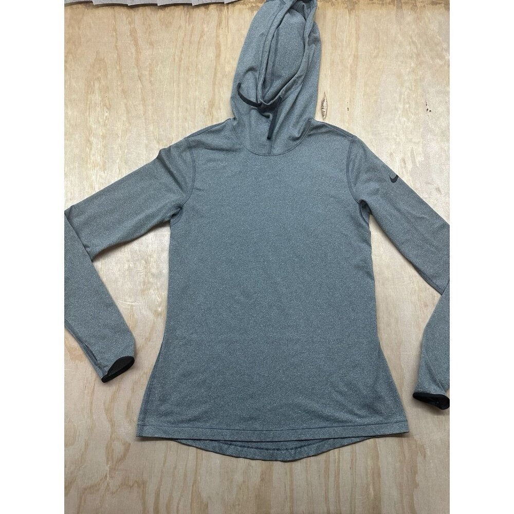 Nike Pro Dri-Fit Hoodie Women’s Gray Long Sleeve Pullover L Running‎ Workout